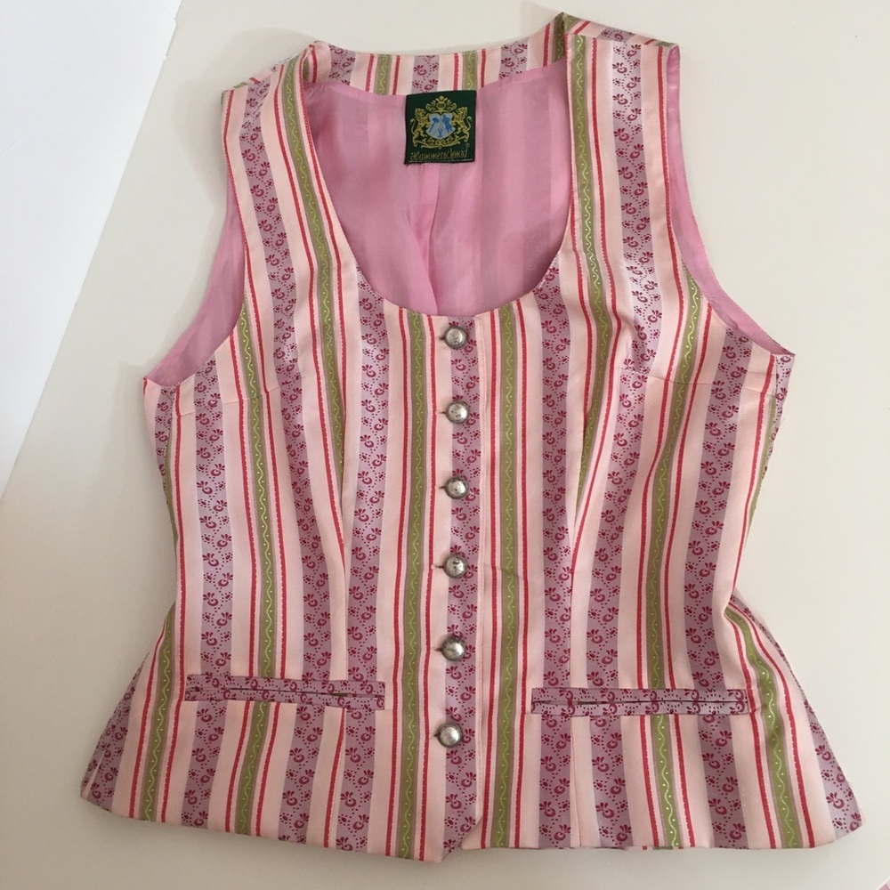 Vintage Cottagecore Corset Top Vest Pastel Pink Made in Germany Barbiecore - Picture 6 of 16